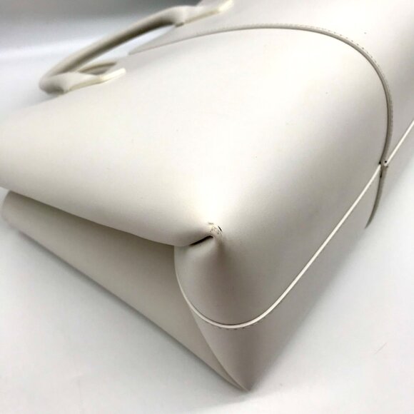 Mansur Gavriel White Leather Convertible Satchel - Picture 8 of 12